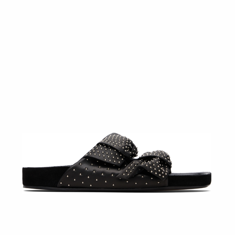 Isabel Marant Lennyo Bow Sandal - Black/Silver