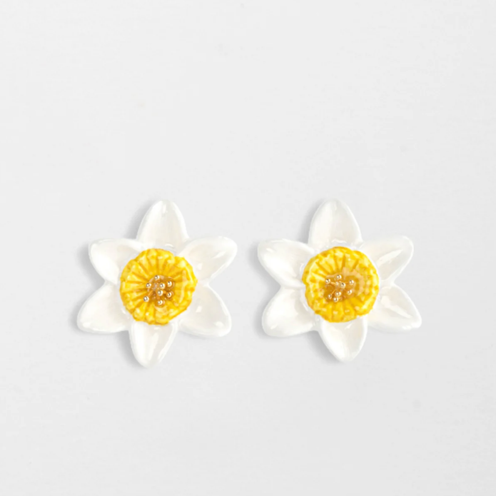 Nach Daffodil Flower Stud Earrings