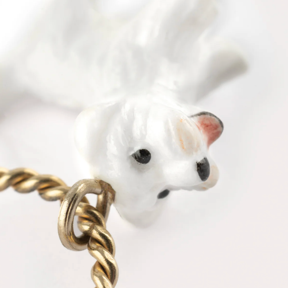 Nach Mini Coton de Tulear Hoop Earrings
