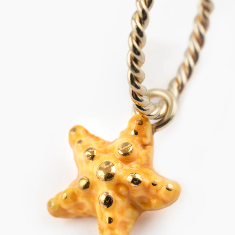 Nach Mini Yellow Starfish Hoop Earrings