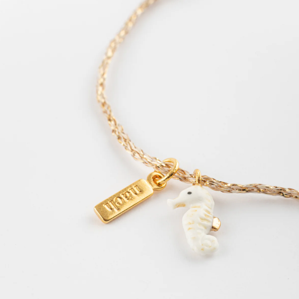 Nach Seahorse Charm Gold Bracelet