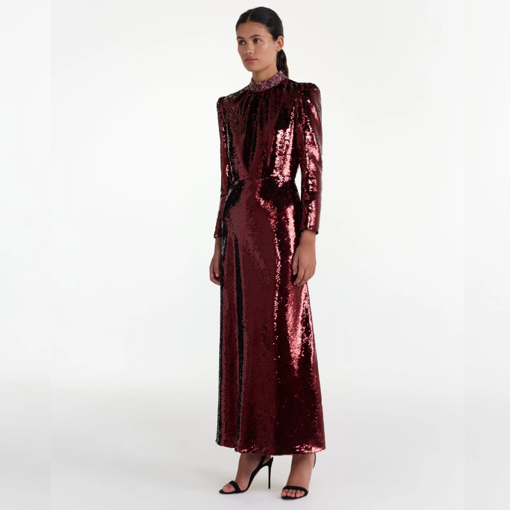 Saloni Jena Dress - Deep Garnet