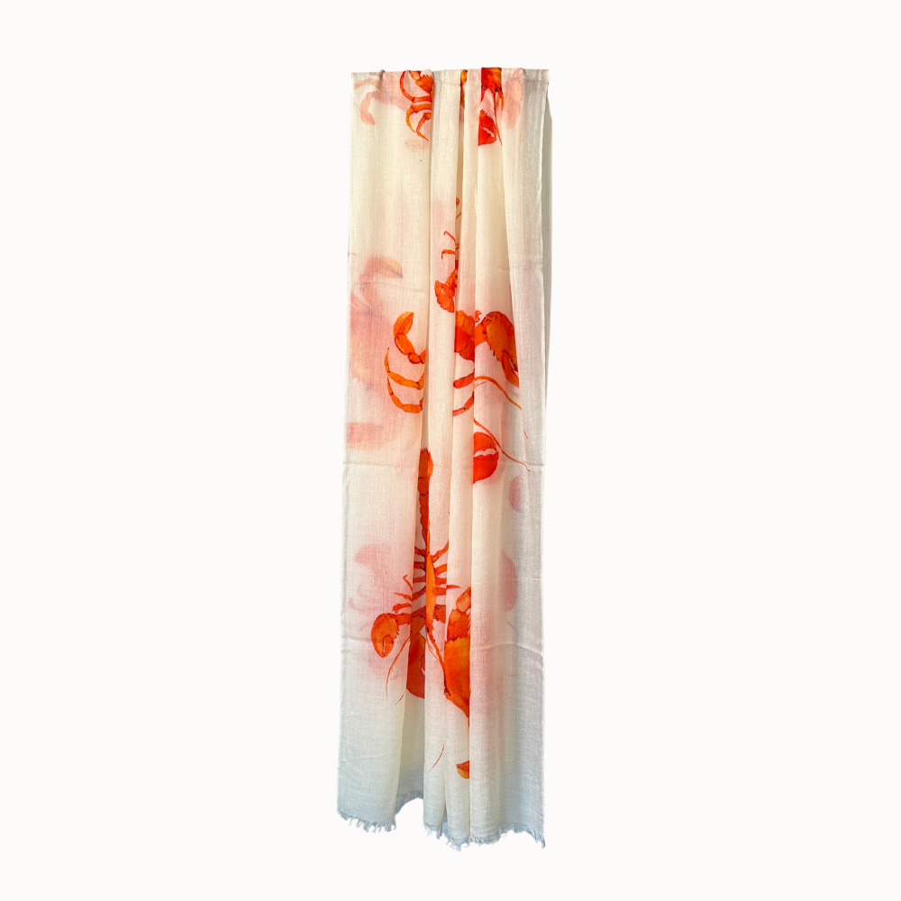 Simone Bruns Crab & Lobster Scarf - Off White