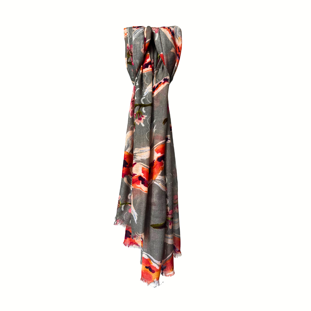 Simone Bruns Koi Fish Scarf - Taupe