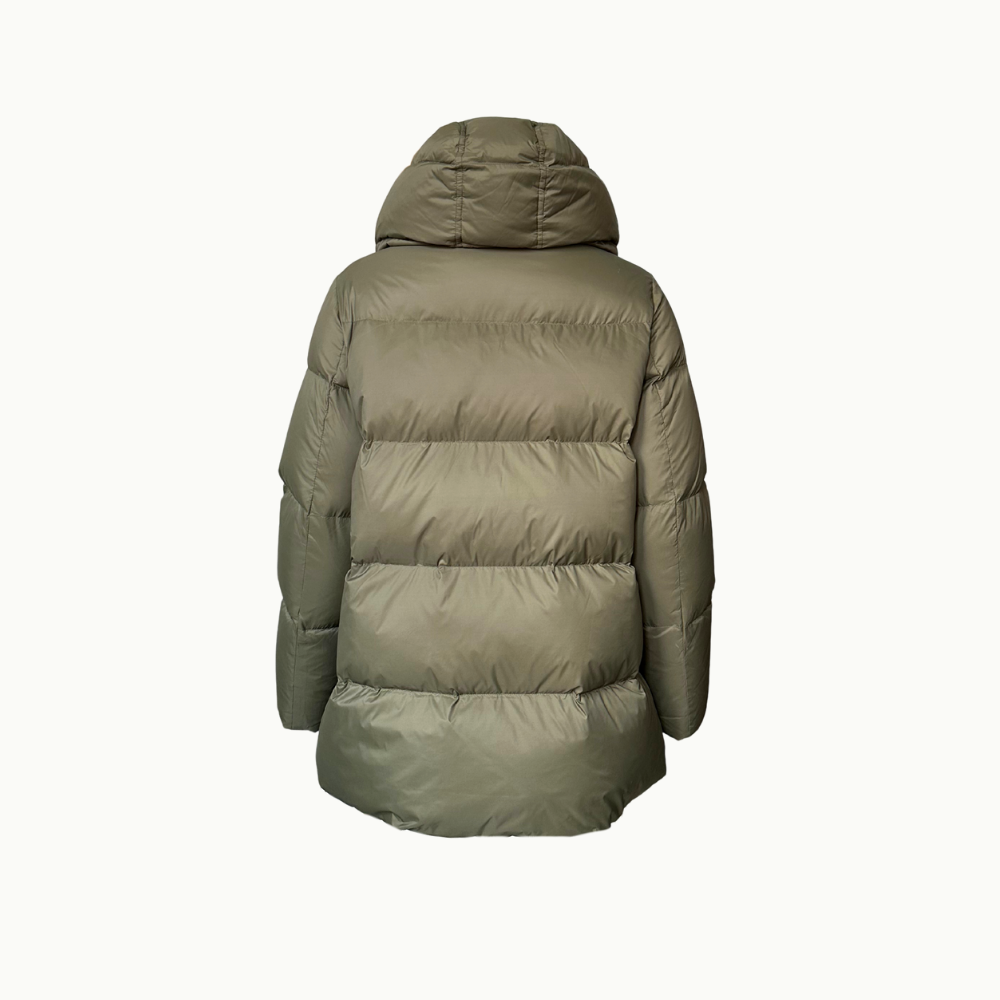 Yves Salomon A-line Down Coat - Herbal Tea