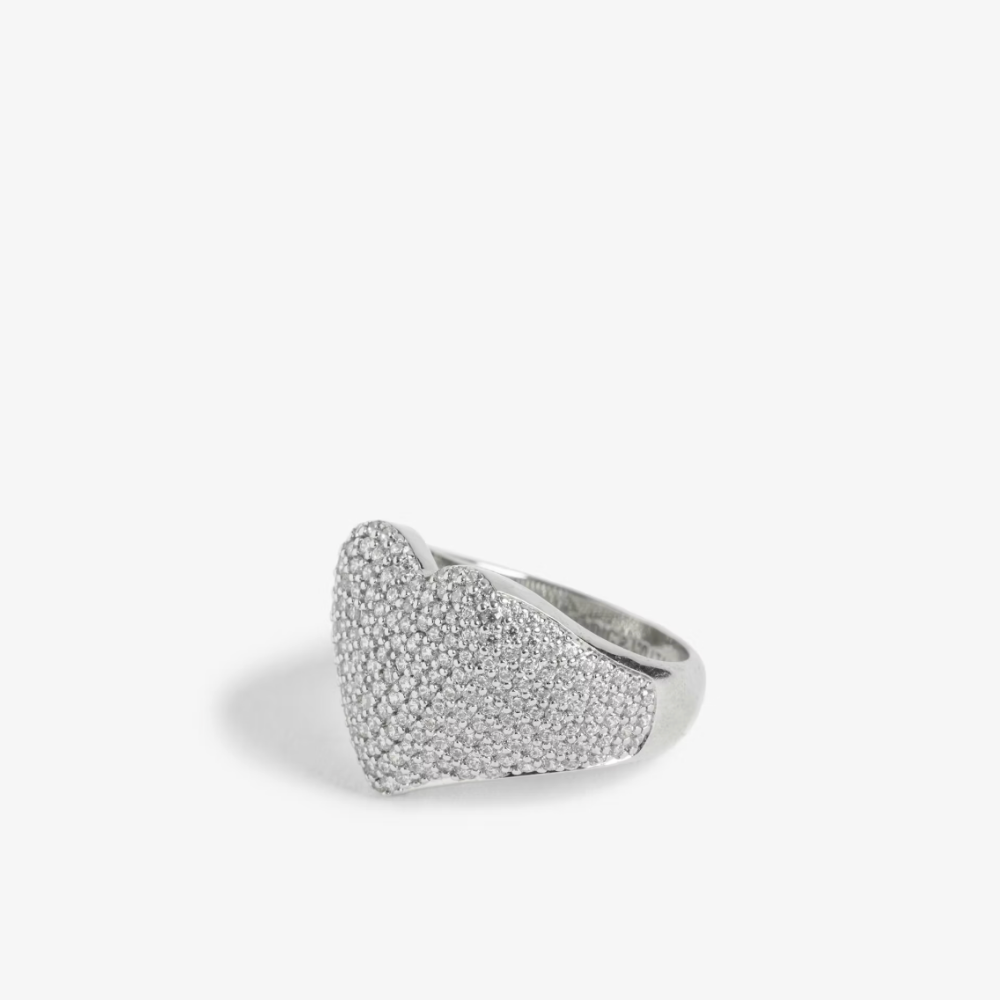 Zadig & Voltaire Heartbreaker Full Strass Ring - Shiny Silver