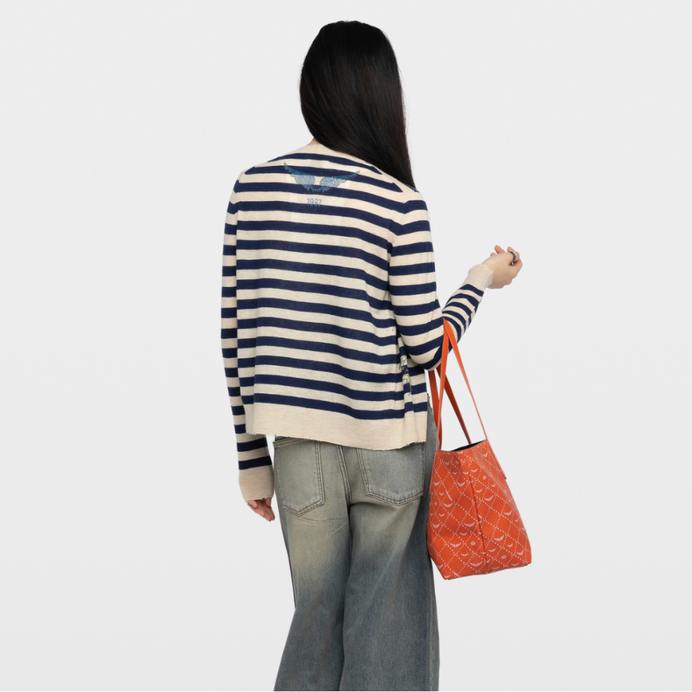 Zadig & Voltaire Missya Stripes Strass Cardigan - Marine