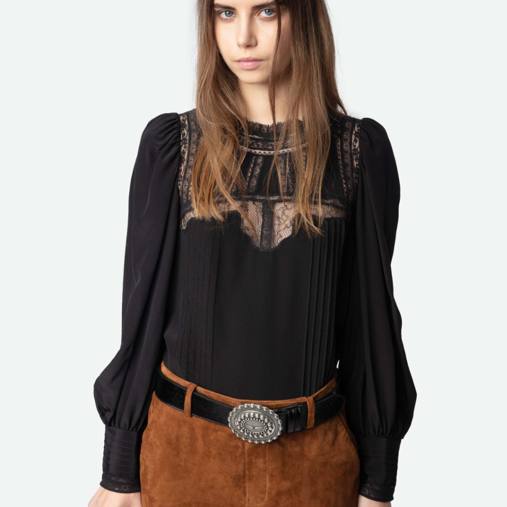 Zadig & Voltaire Thena Lace Blouse - Black