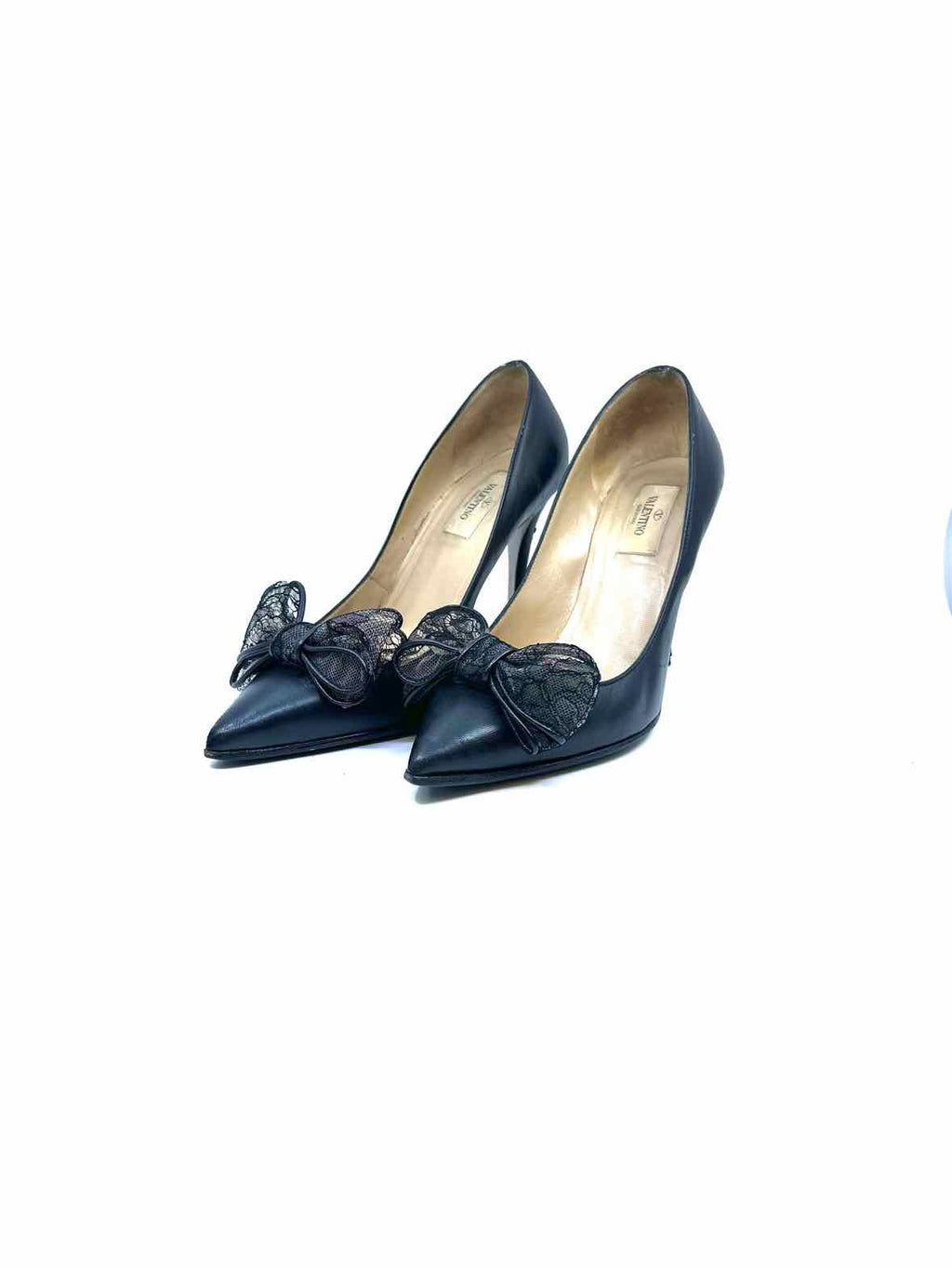 VALENTINO GARAVANI Size 8.5 Black Leather Pumps