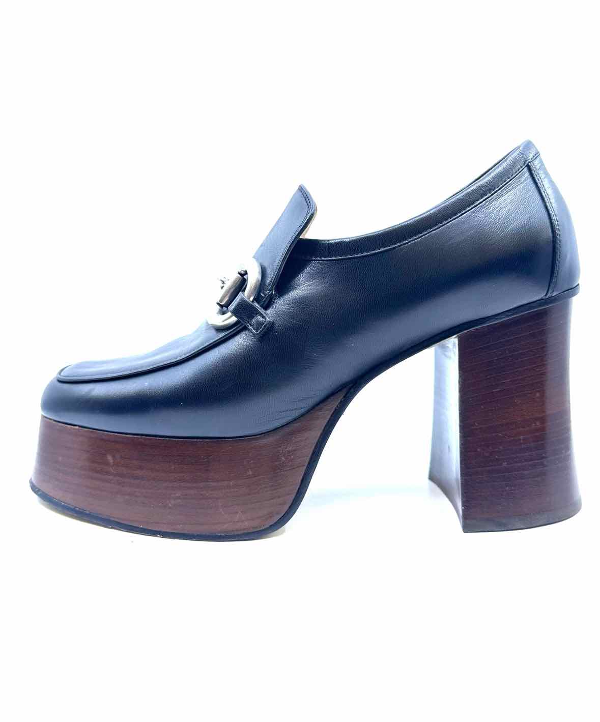GUCCI Size 8.5 Black, Brown Leather Solid Pumps
