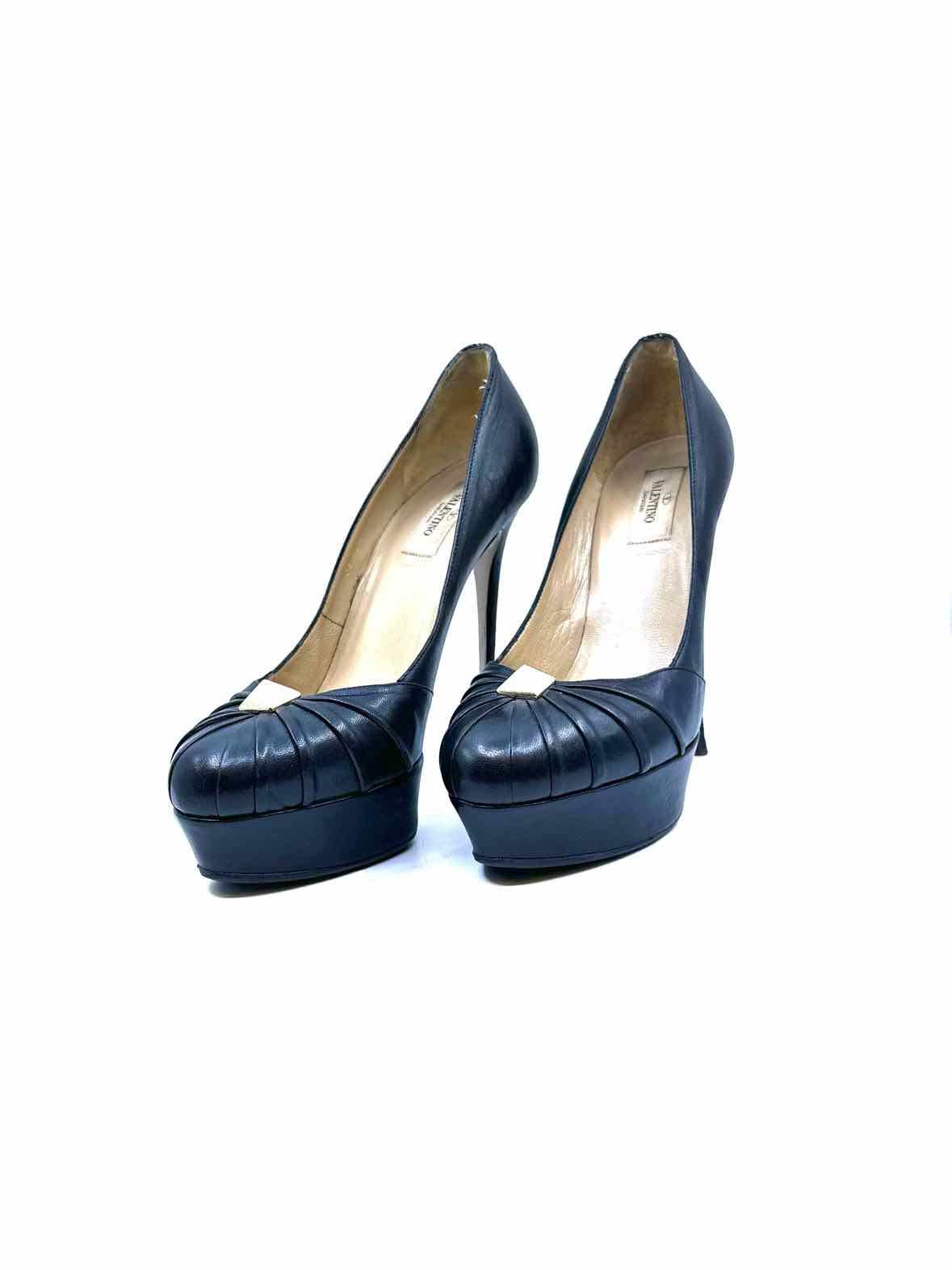 VALENTINO Size 9.5 Black Leather Pumps