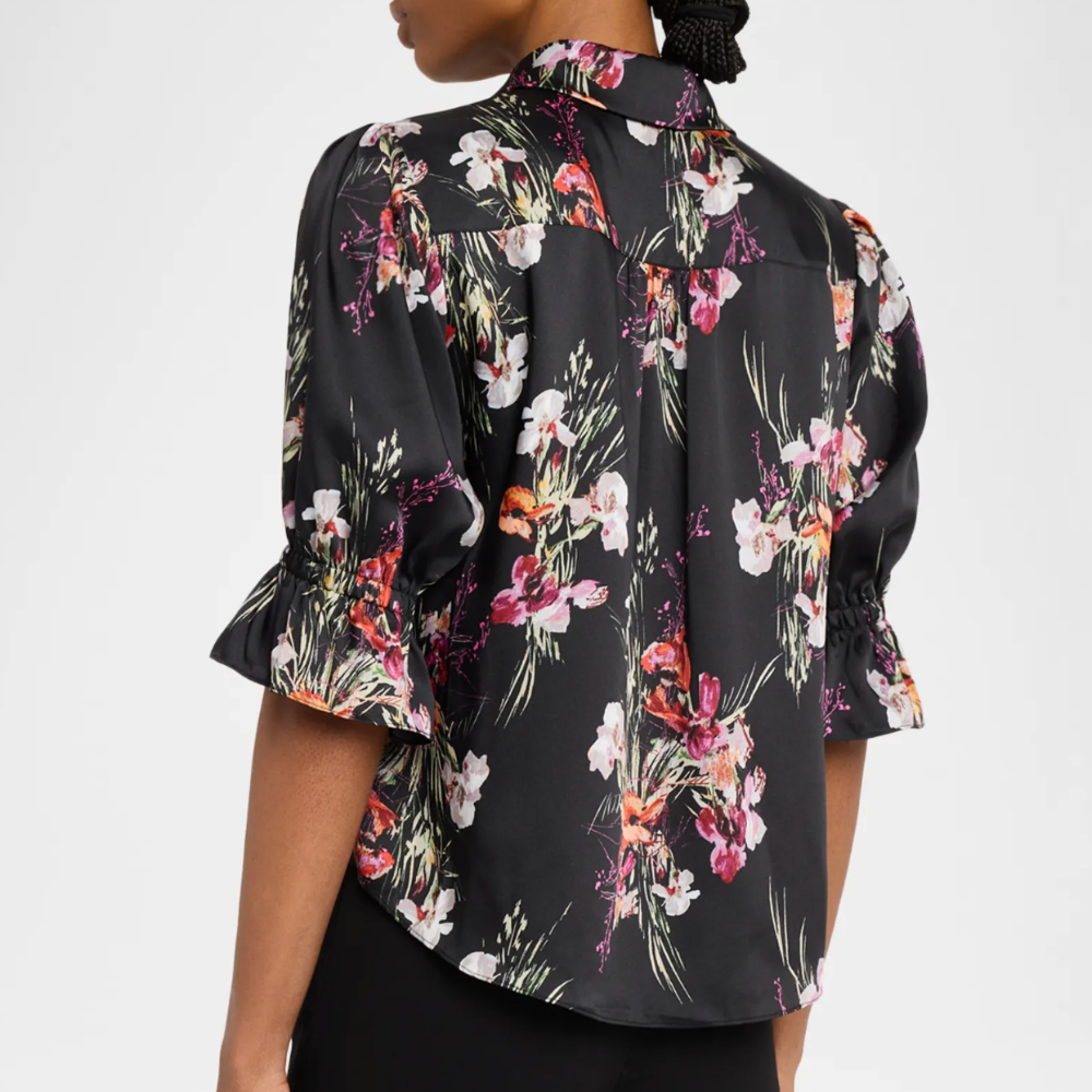 Cinq à Sept Fiona Iris Top - Black Bouquet