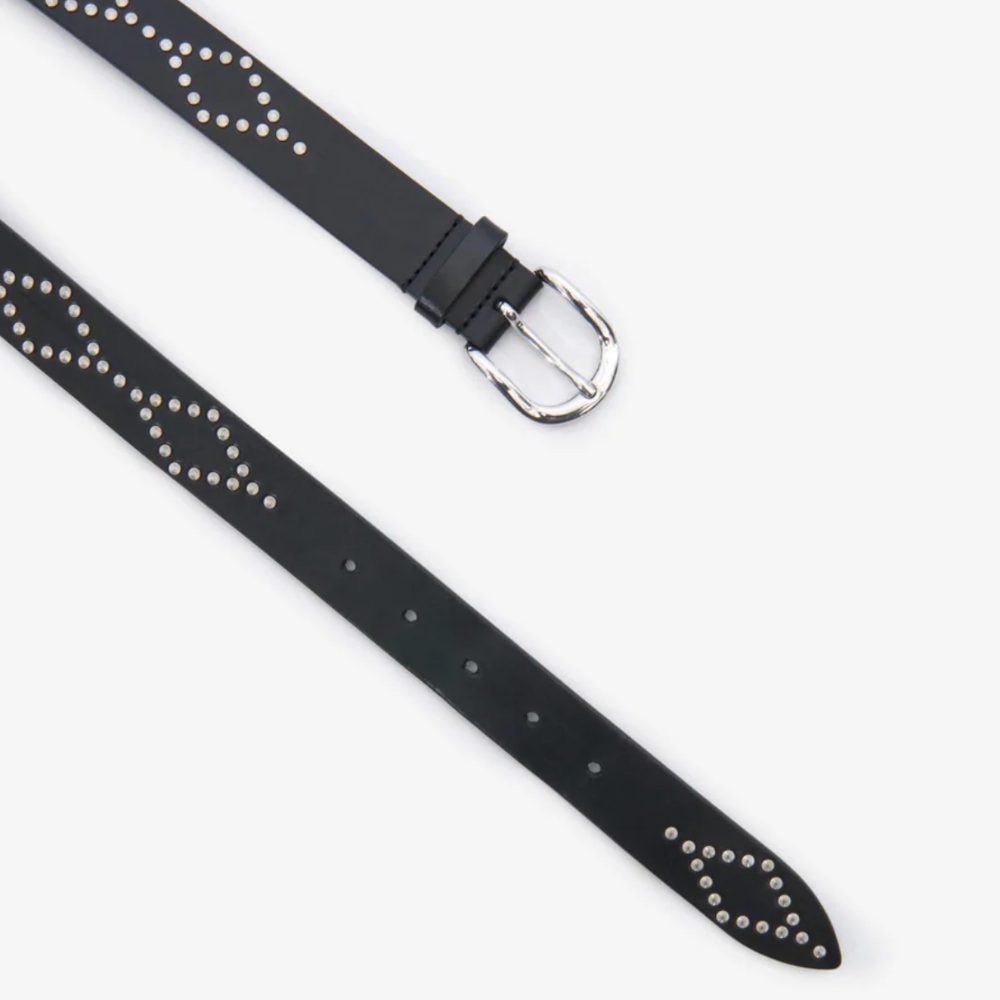 Isabel Marant Liliana Studded Belt - Black/Silver