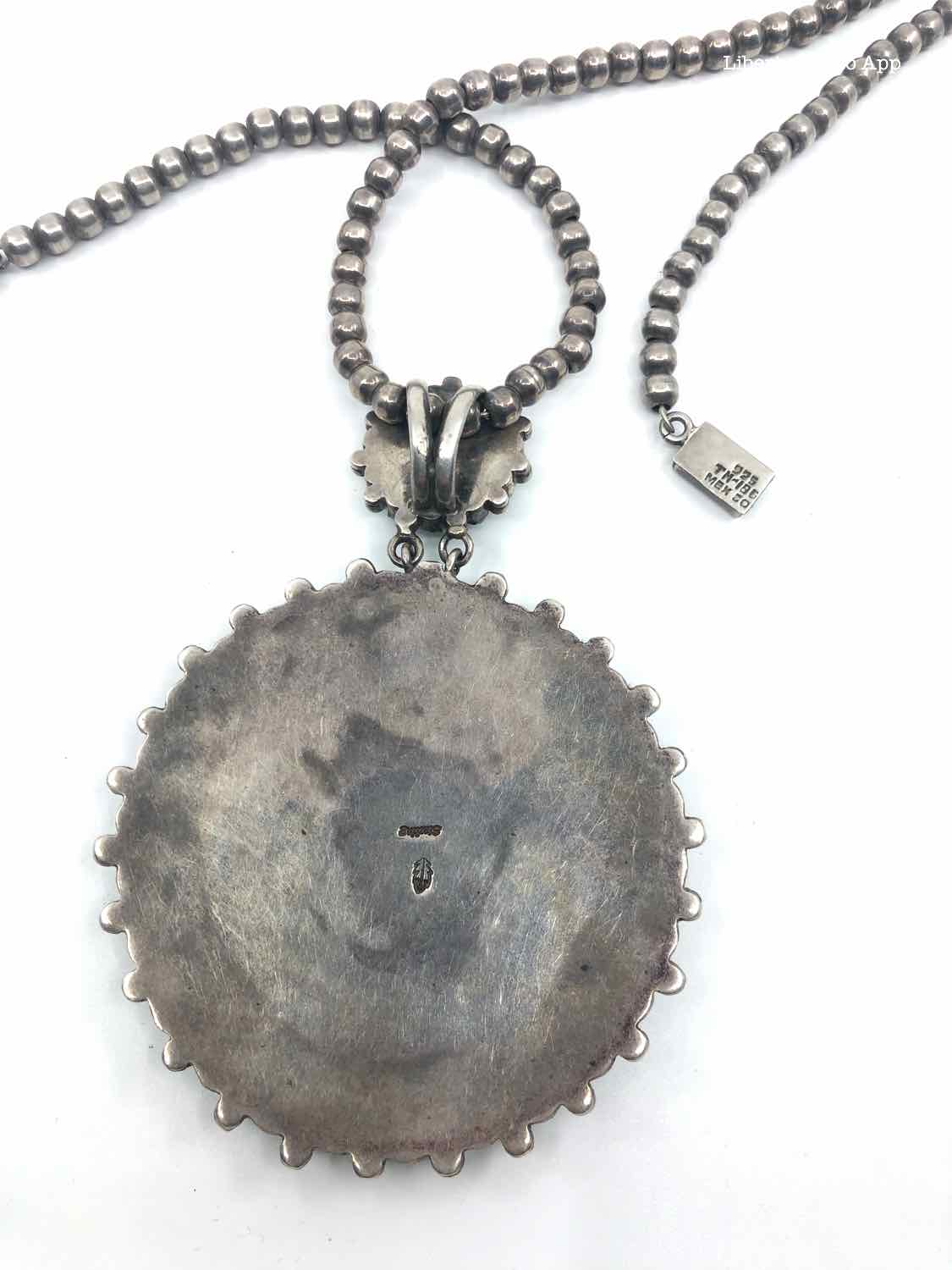 MEXICO 1950's Navajo Sterling Silver Turquoise Necklace