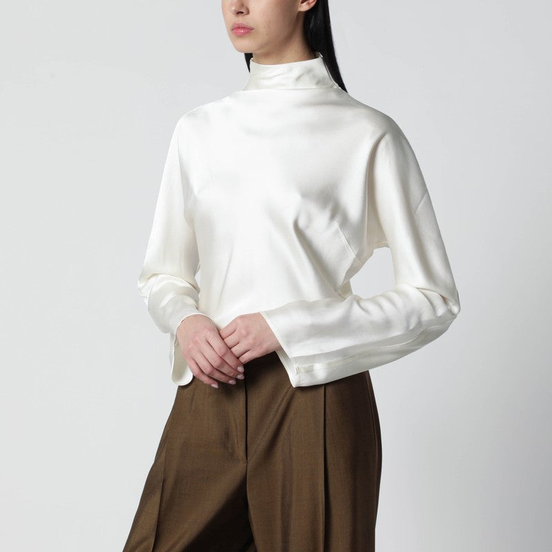 Cream satin blouse