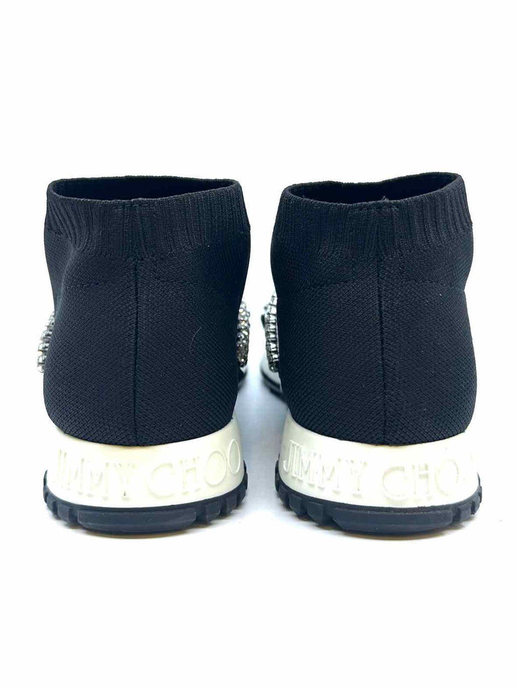 JIMMY CHOO Size 7.5 Black Knit Solid Sneakers