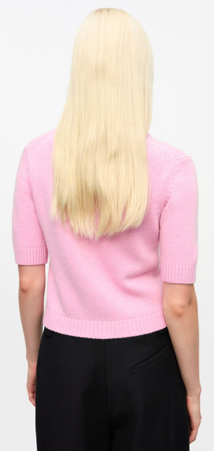 Ganni Future Wool Mix Short Sleeve Cardigan