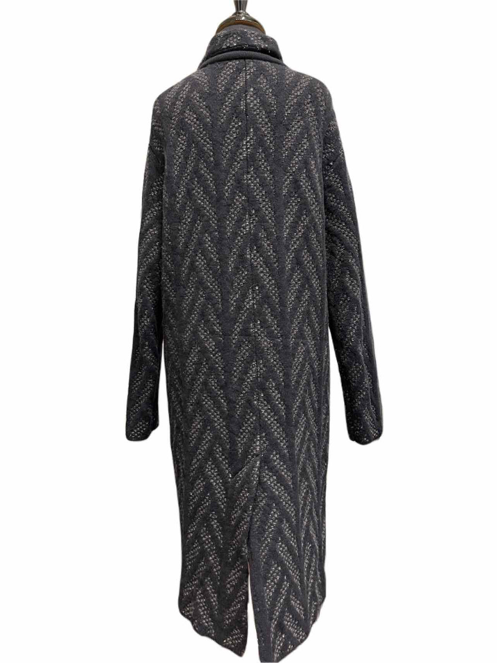GIORGIO ARMANI Navy Wool Blend Coat | 8