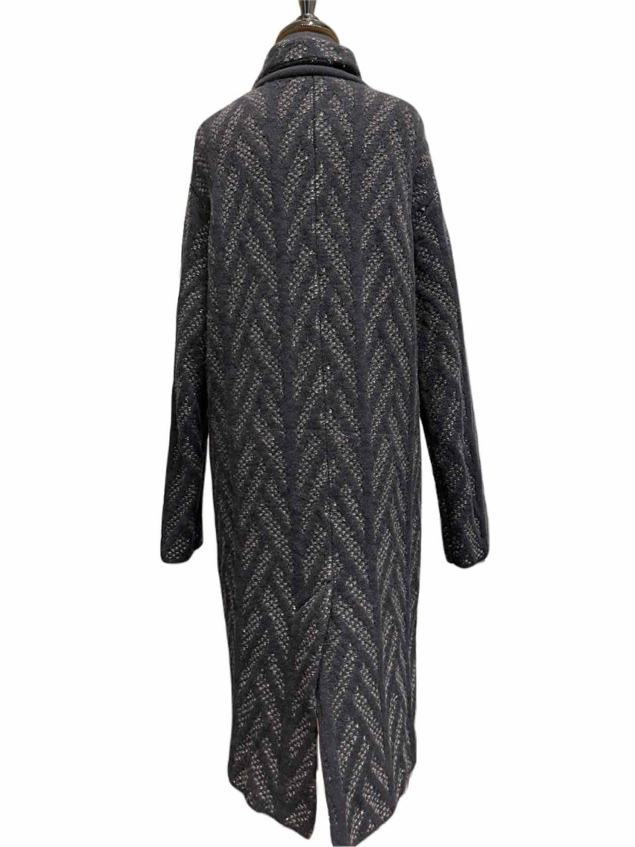 GIORGIO ARMANI Navy Wool Blend Coat | 8