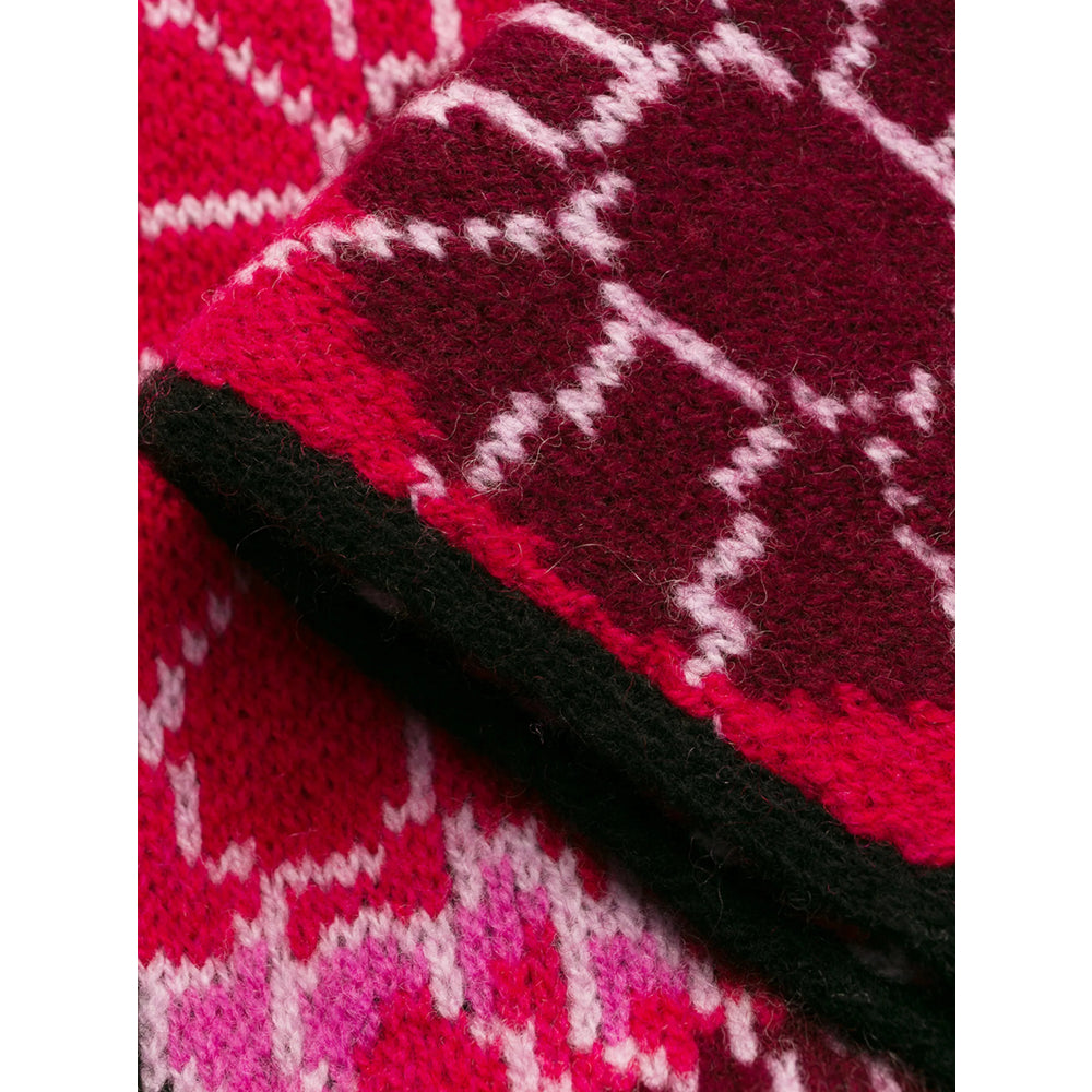 Black Fuchsia Virgin Wool Batwing Coat