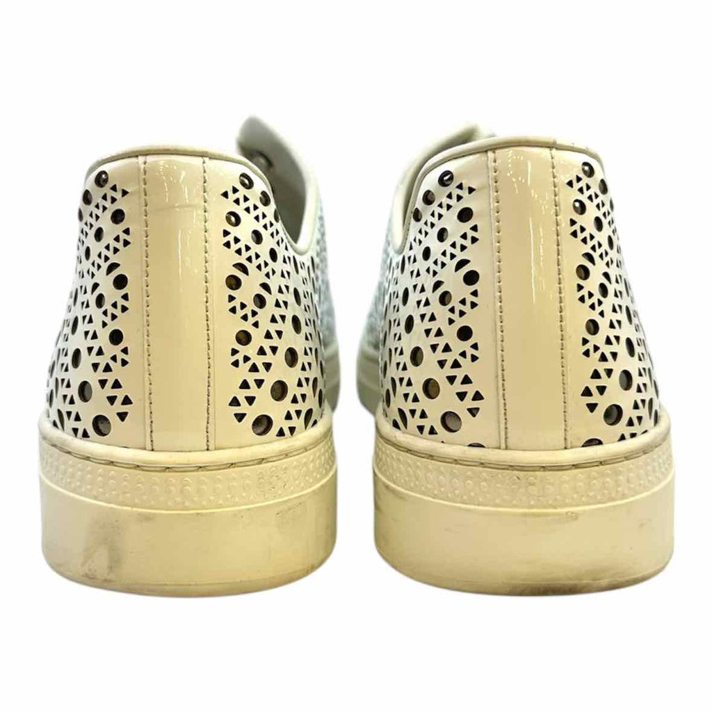 ALAIA Size 9 White Patent Leather Sneakers