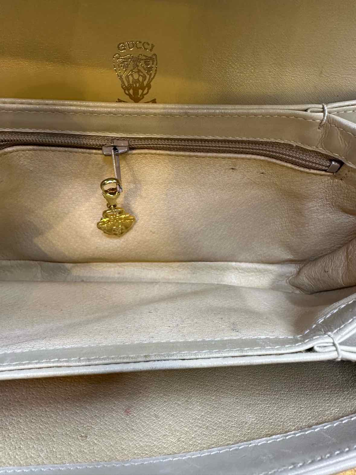 GUCCI Cream Leather Handbag