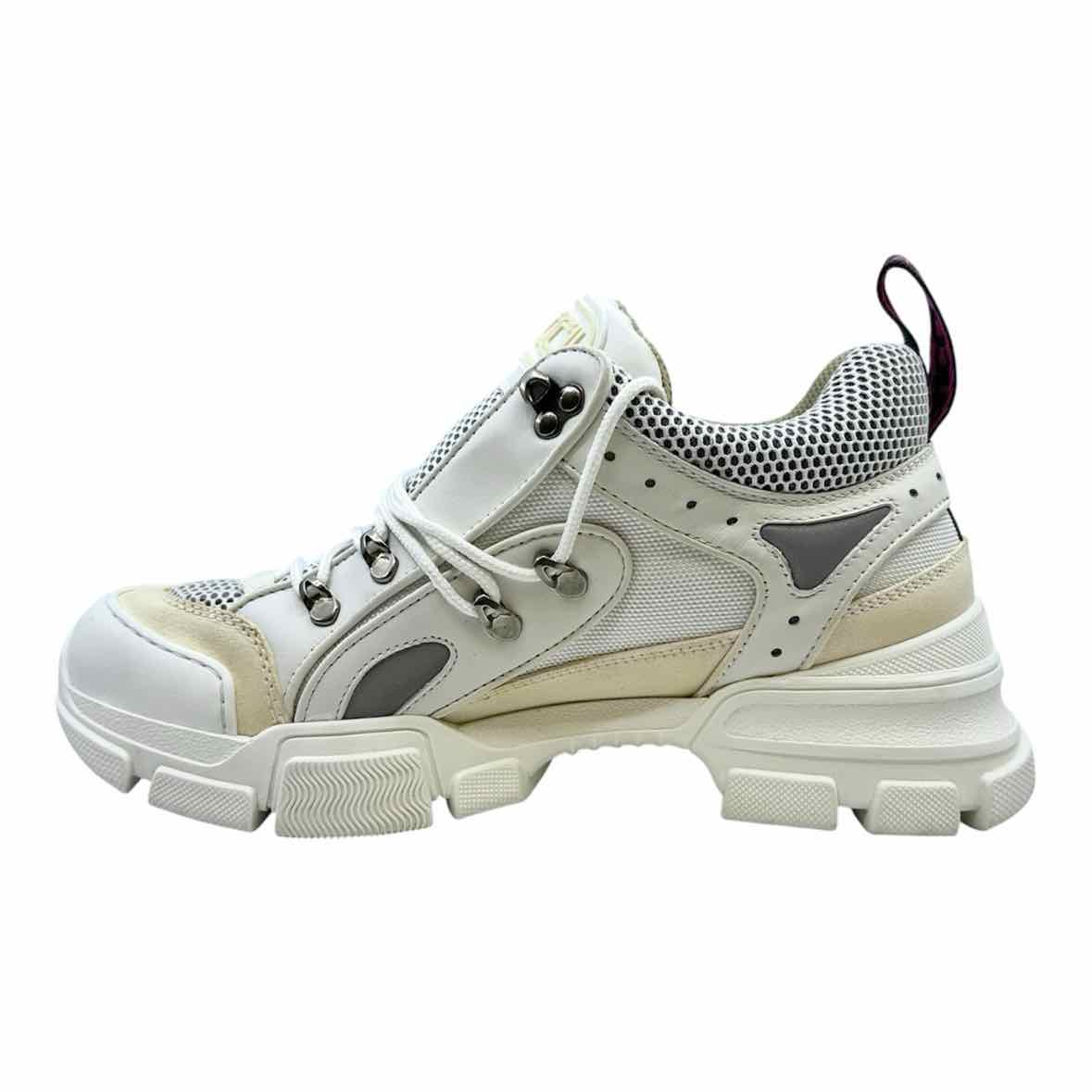 GUCCI Size 9 White, Beige Men's Sneakers