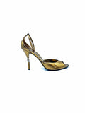 GUCCI Size 9.5 Gold Leather Sandals