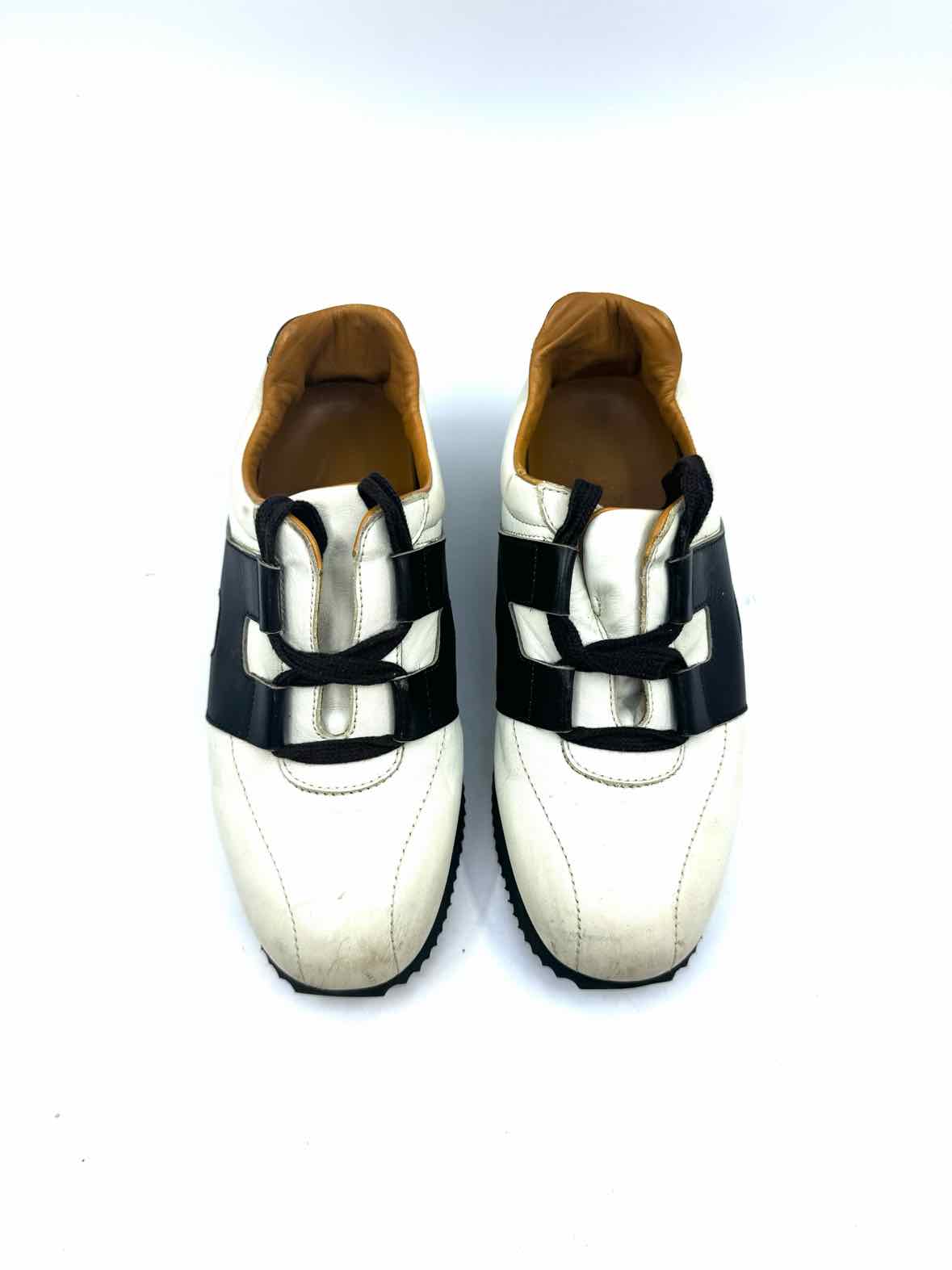 HERMES Size 6 WHITE & BLACK Sneakers