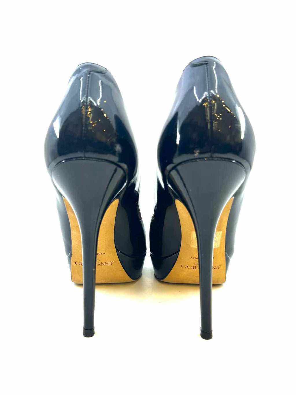 JIMMY CHOO Size 9 Black Patent Leather Solid Pumps