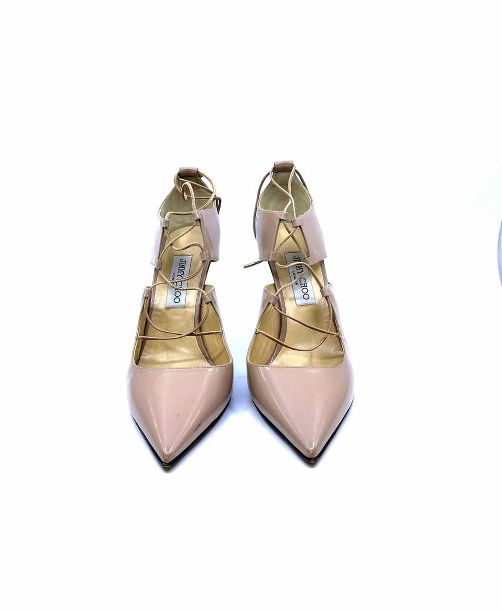 JIMMY CHOO Size 11 Nude Leather Pumps