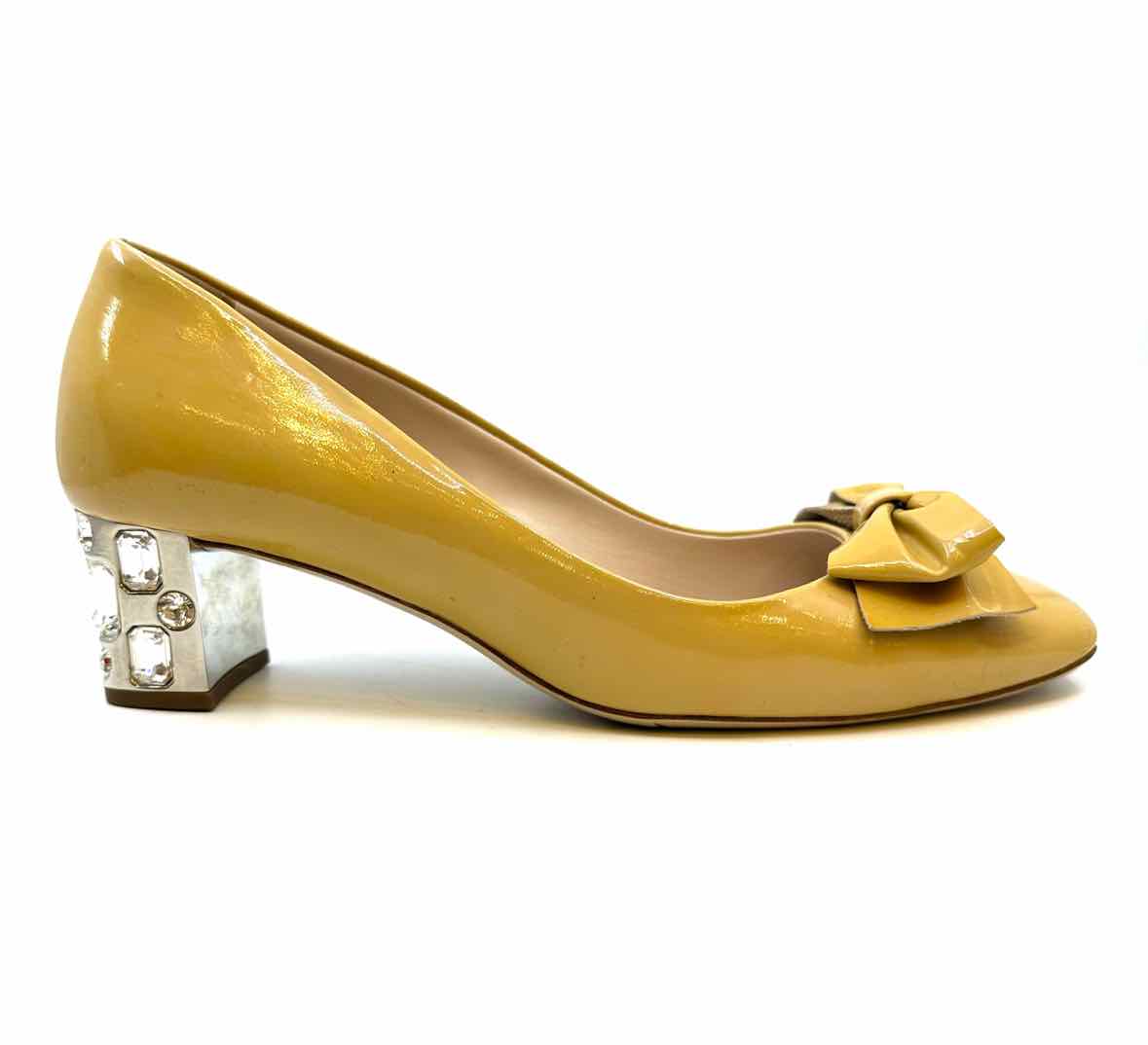 MIU MIU Size 8 Camel Patent Leather Solid Pumps