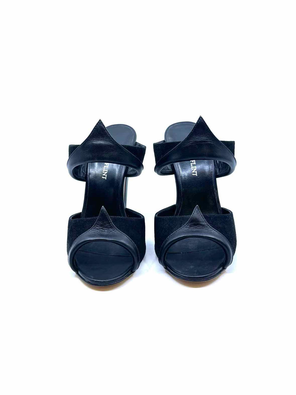 SARAH FLINT Size 8.5 Black Suede Leather Solid Sandals