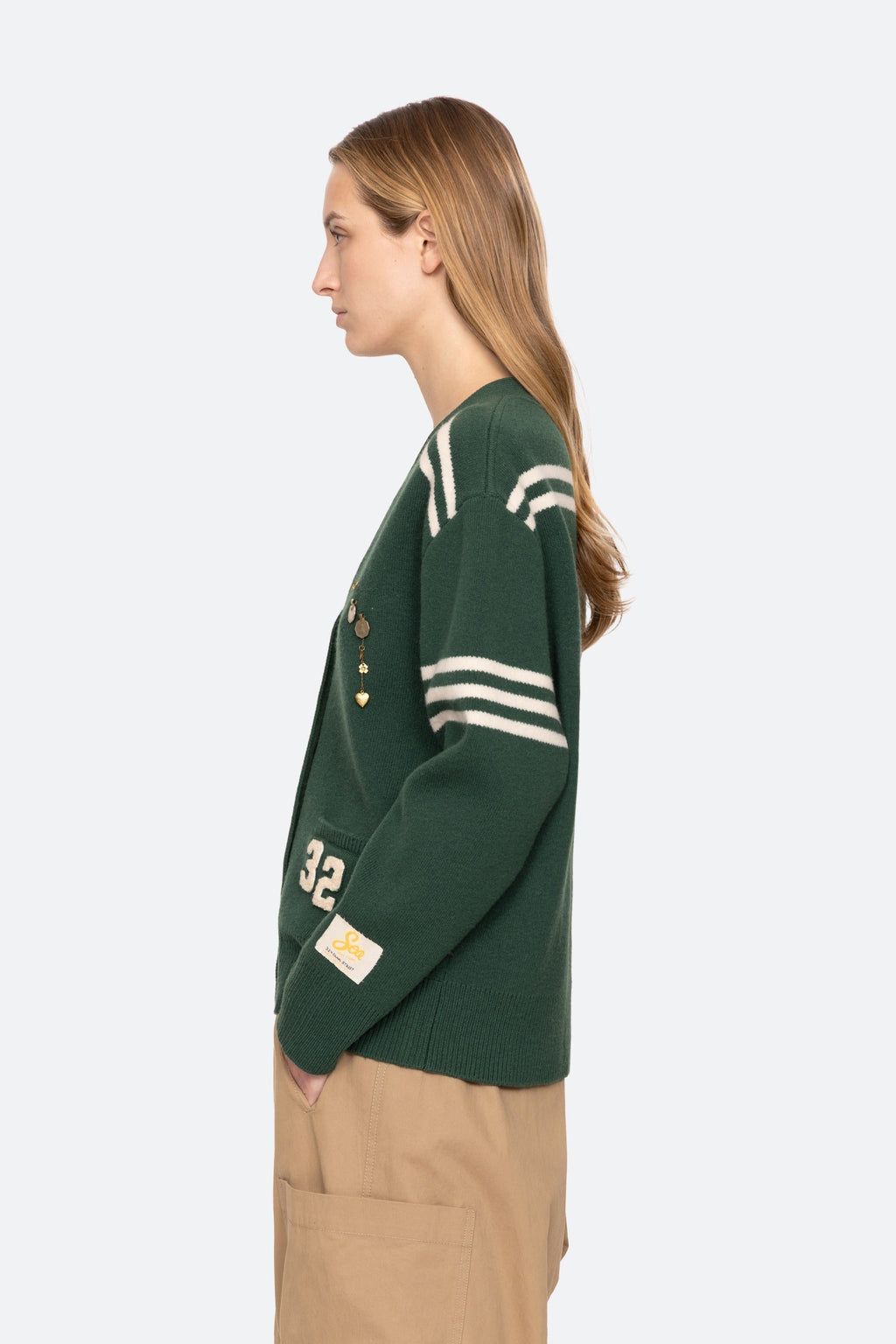 SEA NEW YORK ARTHER VARSITY KNIT CARDIGAN