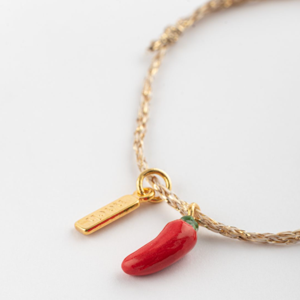 Nach Chili Charm Gold Bracelet