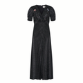 Saloni Lea Long Dress - Astro Black