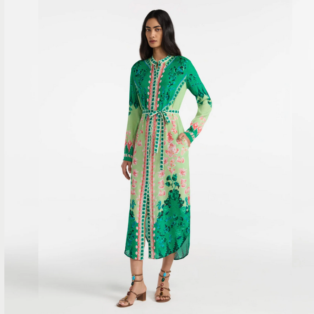 Saloni Molly D Dress - Floral Terrazzo