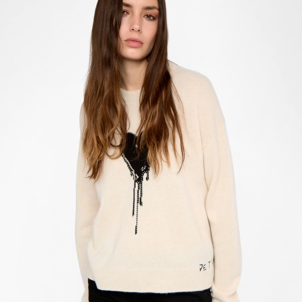 Zadig & Voltaire Markuz Heart Sweater - Eggshell