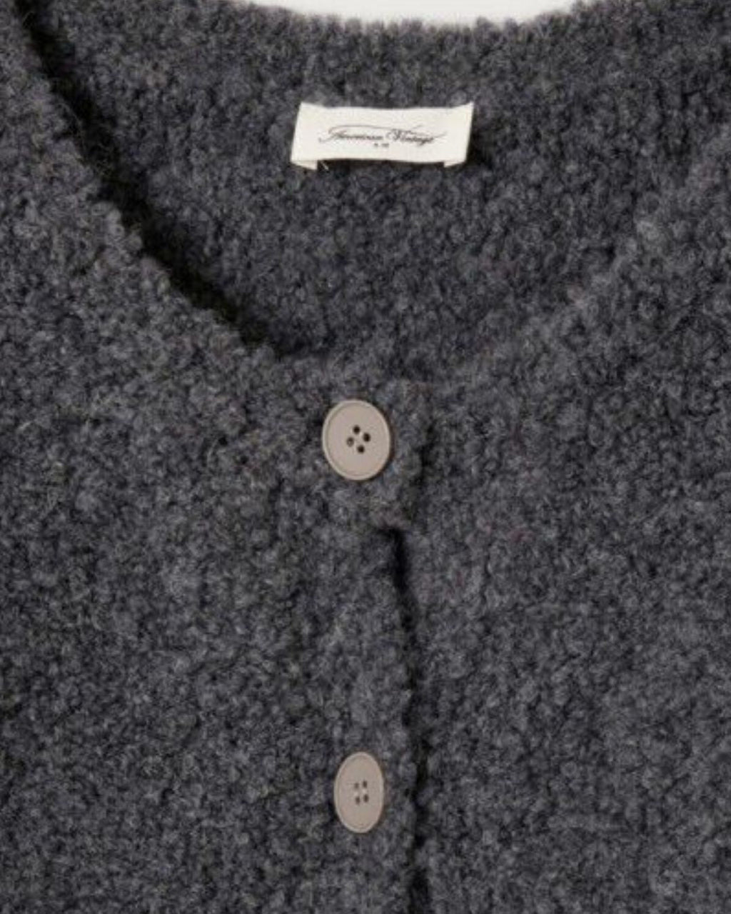 American Vintage Zolly Knit Cardi in Metal Chine
