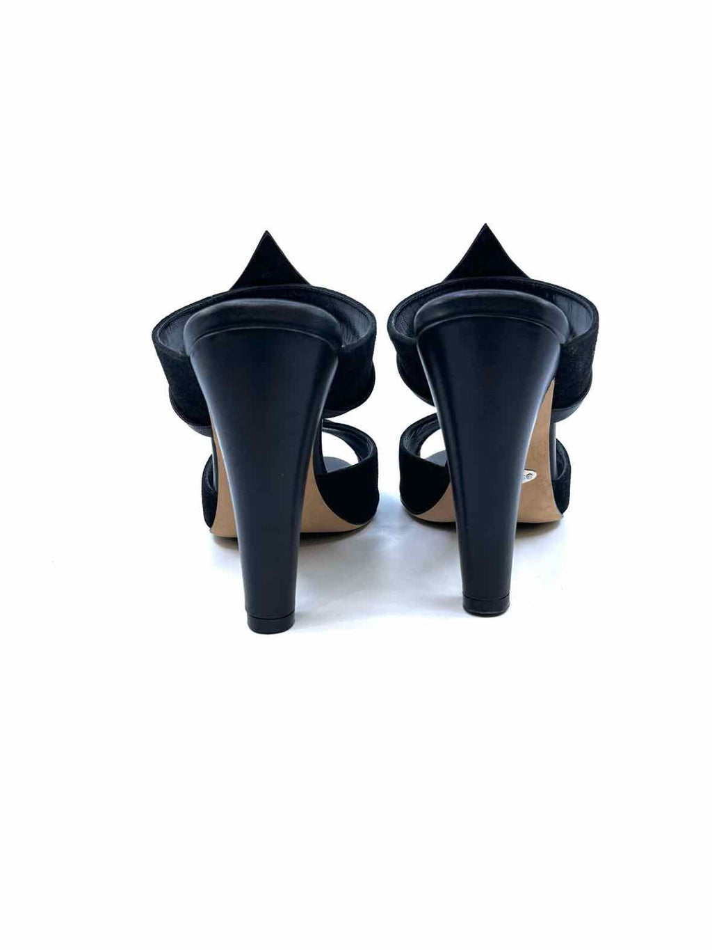 SARAH FLINT Size 8.5 Black Suede Leather Solid Sandals