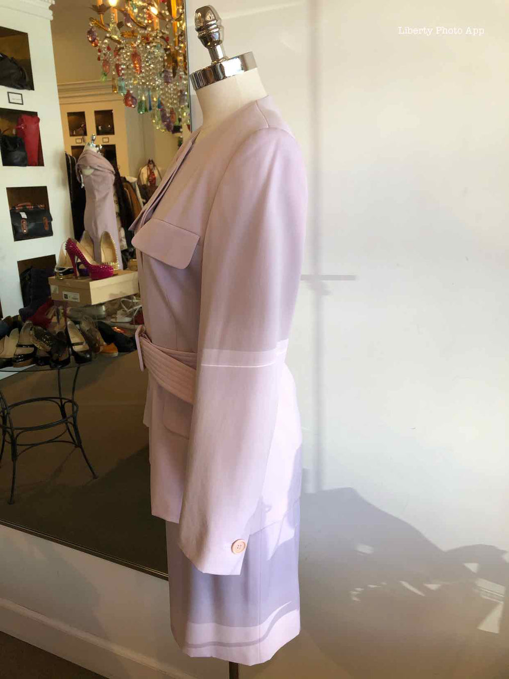 ESCADA Lavender Buckle Skirt Suit | 4