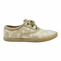 LOUIS VUITTON Size 6 Beige, White Monogram Sneakers
