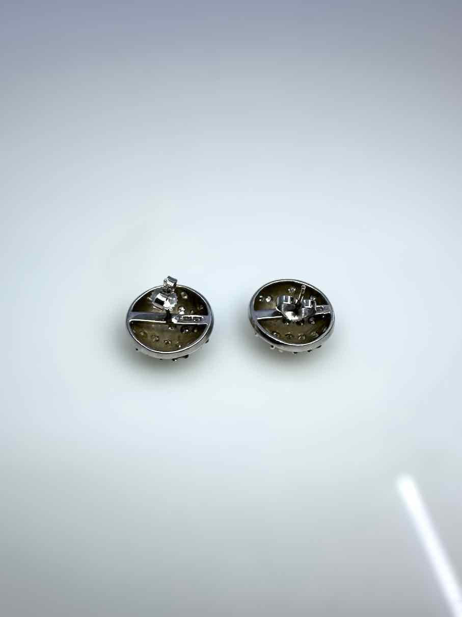 14K White Gold Diamond Pierced Earrings
