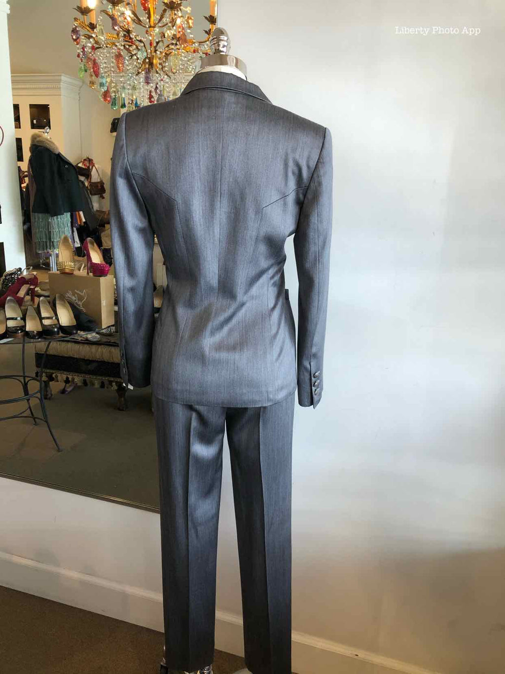 ESCADA Silver Button Up Pant Suit | 4