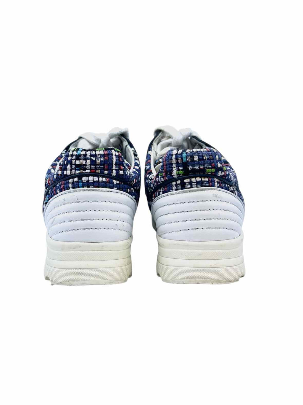 CHANEL Size 6.5 Multi-Color Tweed Sneakers