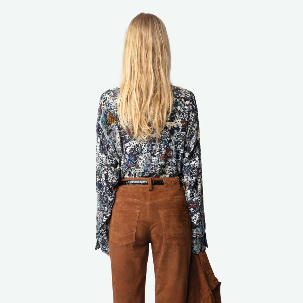 Zadig & Voltaire Truett Top - Soft Butterflies Encre
