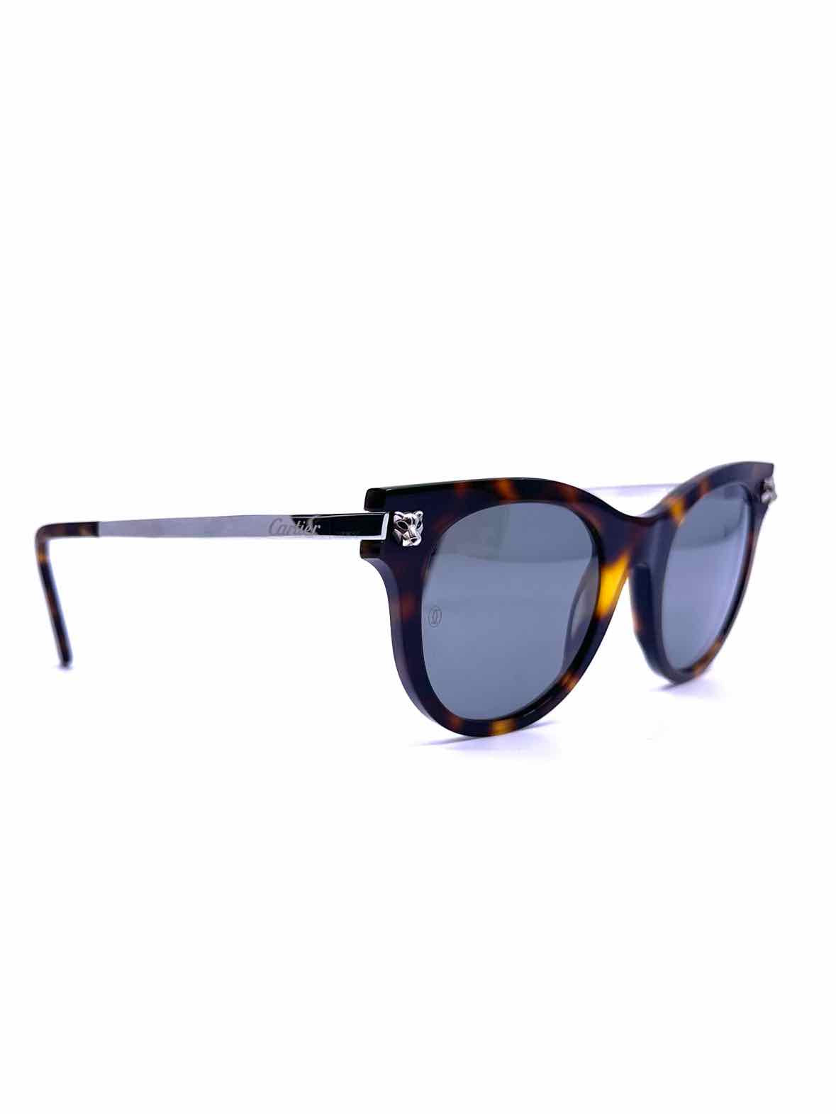 CARTIER Brown Cat Eye Tortious Sunglasses