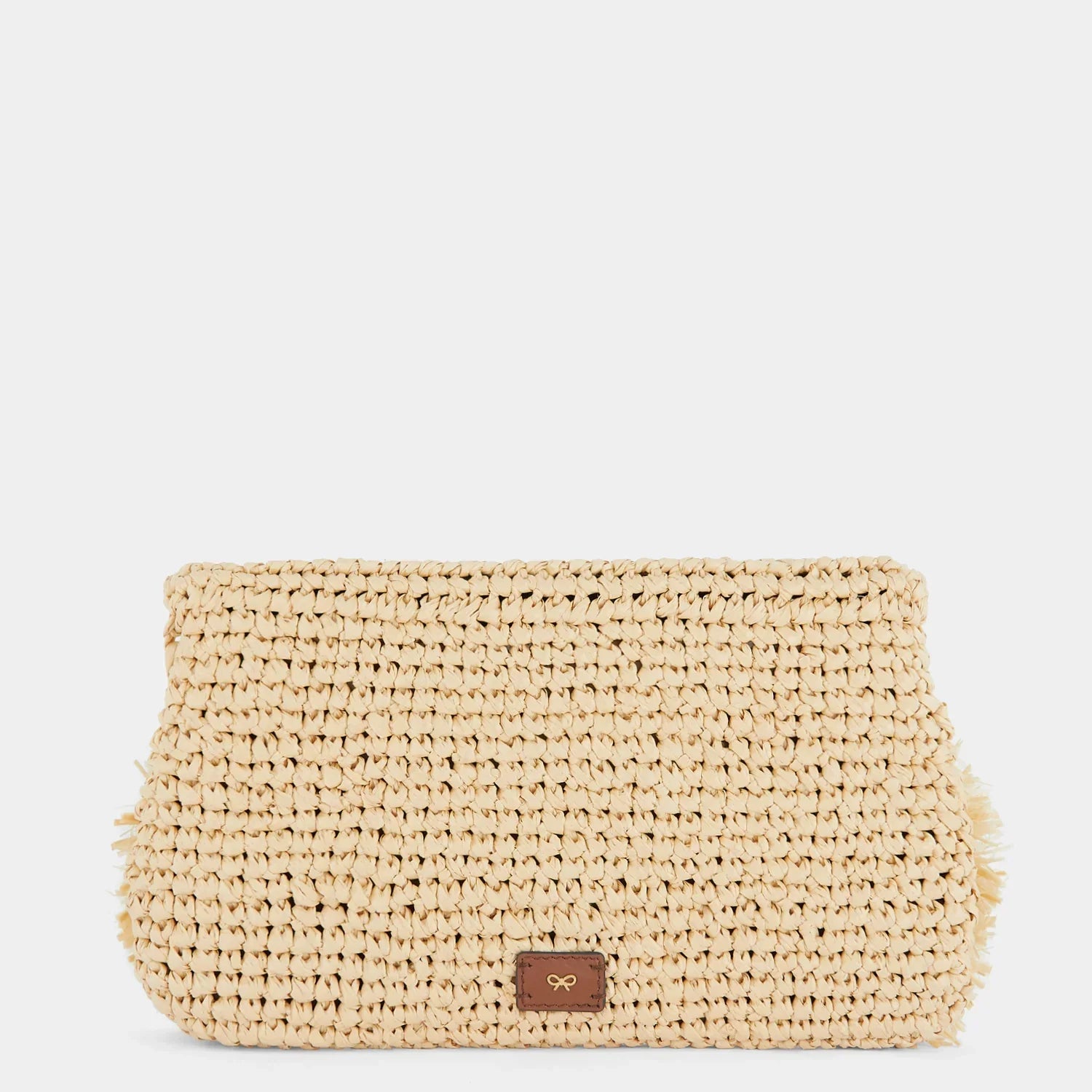 Anya Hindmarch Bow Clutch in Natural Raffia