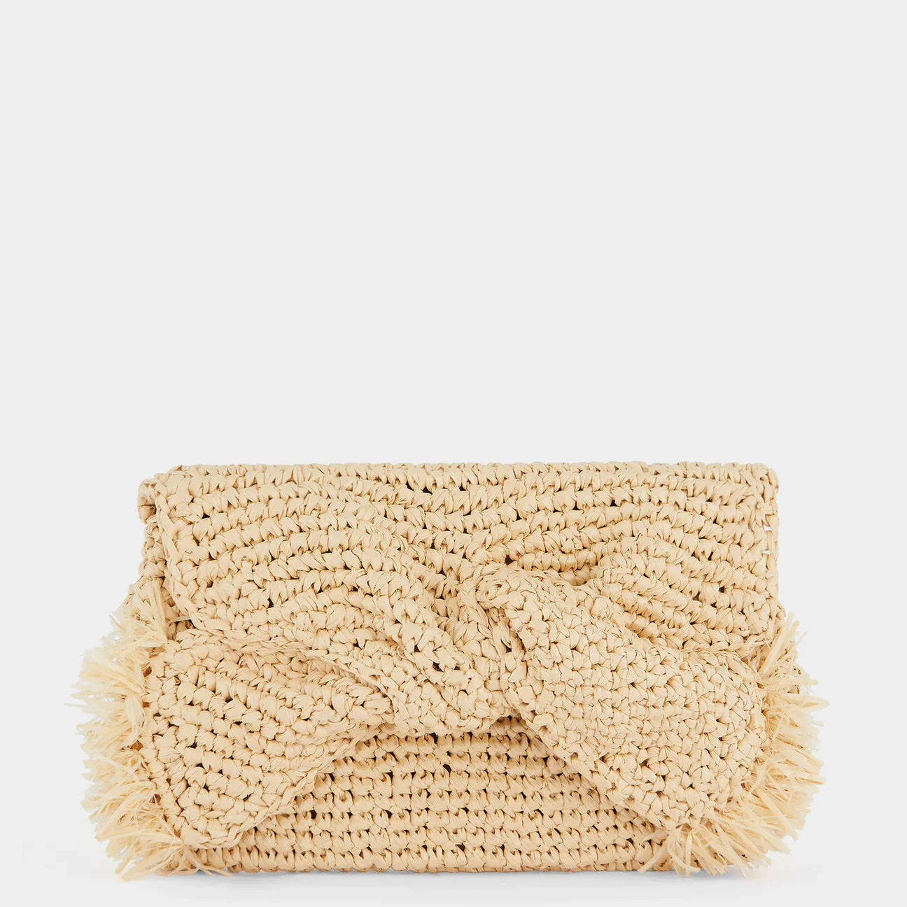 Anya Hindmarch Bow Clutch in Natural Raffia