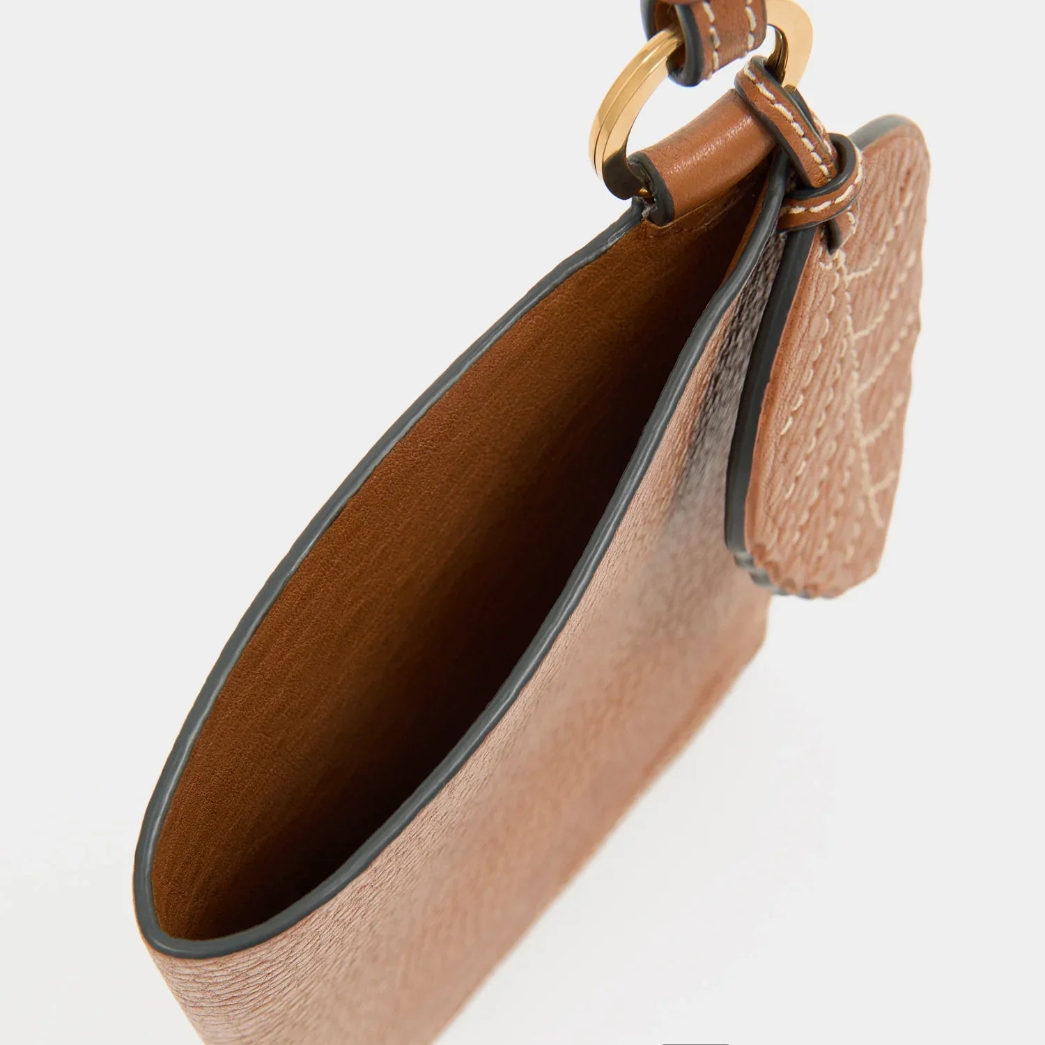 Anya Hindmarch RTN Phone Pouch on Strap in Pecan